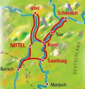 Bike Tour Moselle-Saar-Sauer - map