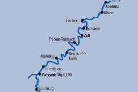 The Moselle by boat and bike - Map