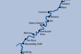 The Moselle by boat and bike - map