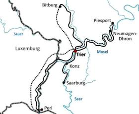 Trier Cycle Tour based in one Hotel - map